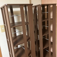 回転式本棚ブラウンの画像