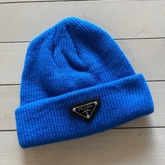 ブルー　青色　ニット帽の画像