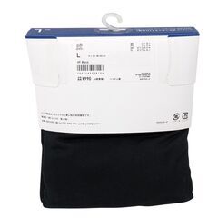 ユニクロ ヒートテック クルーネックT 九分袖 ブラック Lサイズ メンズ 未使用の画像