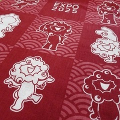 新品２点★万博ミャクミャク 手ぬぐい 青海波柄えんじ ミュージック オーケストラの画像