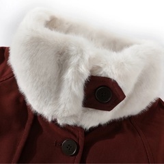 XinmonLee デザイン感のある 赤色 パーカーコート  冬用 レディース 韓国風 ゆったり 厚手 アウターの画像