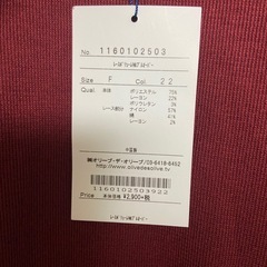 タグ付き レースボリューム袖プルオーバーの画像