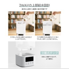 加湿器 新品 超音波式 3段階ミストモード リモコンタイマー付き LEDディスプレイの画像