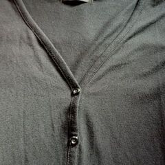 SMILE LAND 黒 ロングガウン カーディガン レース裾 長袖 サイズ1の画像