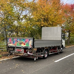 ブルーテックキャンター 平ボディ デコトラ 造りボディの画像