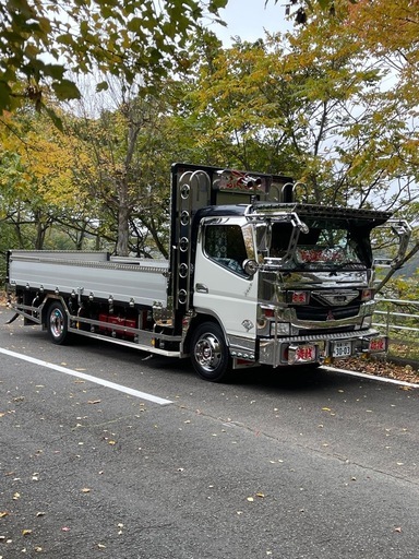 ブルーテックキャンター 平ボディ デコトラ 造りボディ