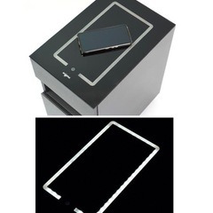 展示品 エニグマ  ワイヤレス充電 ライト付き 多機能キャビネット ベットサイド テーブル 収納 引き出しの画像