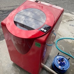 NO B658🌈福岡市内配送設置無料✨🌈AQW-LV800F-R 全自動洗濯機 SLASH（スラッシュ） シャイニーレッド [洗濯8.0kg /乾燥機能無 /上開き]の画像