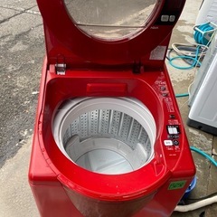 NO B658🌈福岡市内配送設置無料✨🌈AQW-LV800F-R 全自動洗濯機 SLASH（スラッシュ） シャイニーレッド [洗濯8.0kg /乾燥機能無 /上開き]の画像