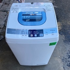 NO B656🌈福岡市内配送設置無料✨🌈日立 HITACHI 全自動洗濯機（5.0kg） 白い約束 ピュアホワイト NW-5MR-Wの画像