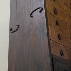 ◆昭和レトロ◆古銭取手アンティークキャビネットの画像