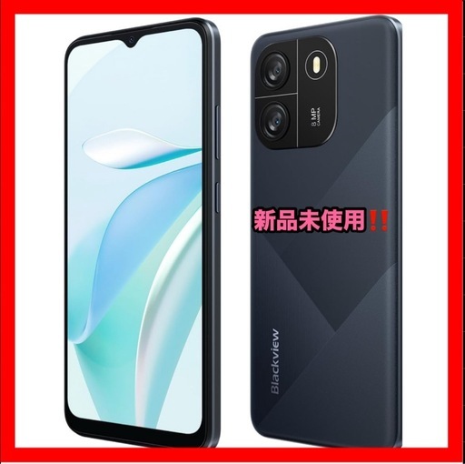 【新品未使用‼️】Blackview Wave6C SIMフリー スマホ 本体 4G 6.5インチ HD+ 大画面 4GB+32GB 1TB拡張可能 8MP+5MPデュアルカメラ Android 13 5100mAh大容量バッテリー GPS WiFi 顔認証 OTG 技適認証済 ブラック