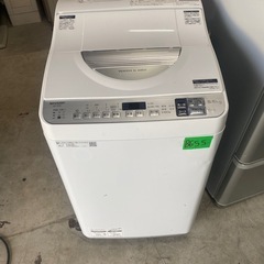 NO B655🌈福岡市内配送設置無料✨🌈シャープ SHARP タテ型洗濯乾燥機 幅56.5cm(ボディ幅52.0cm) 洗濯・脱水容量 5.5kg ステンレス穴なし槽 シルバー系 ES-TX5D-S 2020ねn2020年の画像