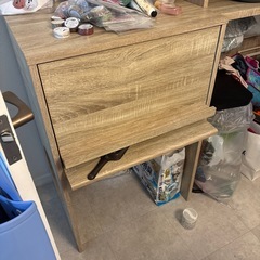 LOWYA ロウヤ 猫 家具 トイレ 猫用トイレ ペットトイレ トイレ収納 キャスター付き 木製 オークの画像