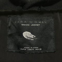ZARA ザラ ダウンロングコート ブラック size Ｍの画像