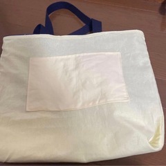 【園用品・新品】青と黄色のツートンカラー レッスンバッグシューズケース体操服袋 ハンドメイドの画像