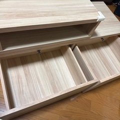 テレビ台　木目調　伸縮タイプの画像