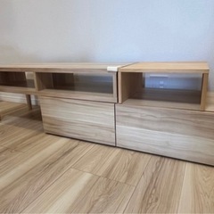テレビ台　木目調　伸縮タイプの画像