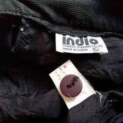 indio 黒 コットンタイトスカート ミニ丈 サイズLの画像