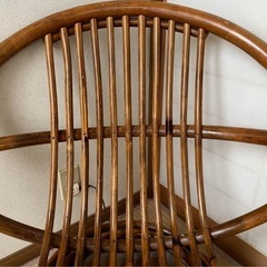 昭和レトロ 古家具 回転式ラタンチェア ラタンソファ エッグチェア 籐製 とう②の画像
