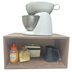 木製キッチン棚／家電ラック　電源コード穴つき◎ 駒込駅付近で引取り可の画像