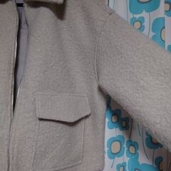 【ボアジップブルゾン／Ｍ〜Ｌサイズ】ライトベージュの画像