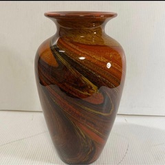 マルテイグラス ガラス 花瓶 花器 置物 マーブル グラデーション レトロの画像