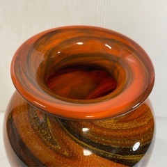 マルテイグラス ガラス 花瓶 花器 置物 マーブル グラデーション レトロの画像