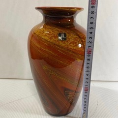 マルテイグラス ガラス 花瓶 花器 置物 マーブル グラデーション レトロの画像