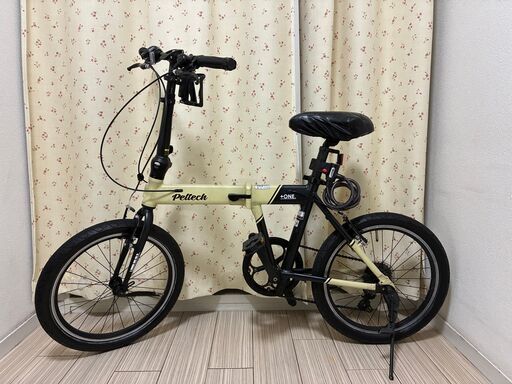 ?PELTECH Flip one 軽量アルミ折り畳み自転車 総重量11.8㎏ 20インチ外装7段【ベージュXブラック】?‼️【在庫無