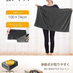 新品❤️ 新品　電気毛布 3段階温度調節 自動オフ タイマー付き グレーの画像