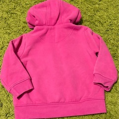🌸🧸💎【BABY GAP】クマ耳付きピンクパーカー✨80cm✨  写真映えバツグン♡ビビッドピンクが可愛すぎる一着🩷🫧の画像