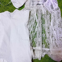 🌸💎【セレモニードレス3点セット】50–70cm✨お宮参り・退院着・100日祝いに🫧  華やか総レースの羽織が主役♡写真映え抜群の上品ドレスセット✨の画像