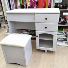 美品　ニトリ　お洒落な ドレッサー　デスク　机　パソコンデスク　鏡　姿見　の画像