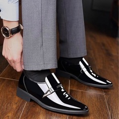 結婚式にも◎ エナメルシューズ メンズ ビジネス パーティなどの画像