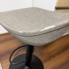 SALE❤️‍🔥カウンターチェア　バーチェア　椅子　回転式　昇降式　　レザー　チェア　グレーの画像