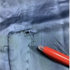 ☺️コート　肩幅45身幅48着丈95袖51cm  タグ無   ポケ2 青　の画像