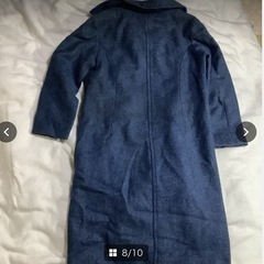 ☺️コート　肩幅45身幅48着丈95袖51cm  タグ無   ポケ2 青　の画像