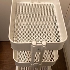 イケア　IKEA　RÅSKOG ロースコグ　キッチンワゴン ホワイト　HÖGSMA ホーグスマ付きの画像