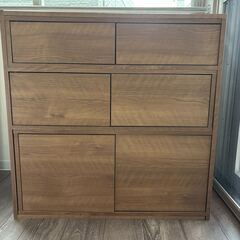 【搬出、現地引き取り限定】LOWYA 伸縮ラック コーナーラック 木製の画像