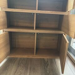 【搬出、現地引き取り限定】LOWYA 伸縮ラック コーナーラック 木製の画像