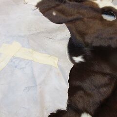 リアルレザー　本革の敷物　バックなど制作用の素材にも使えます　の画像