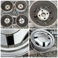 当時物　TOYOTA トヨタ AE86 カローラ レビン スプリンター トレノ 純正 13インチ 5J +27 アルミ ホイール 114.3 センターキャップ の画像