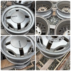 当時物　TOYOTA トヨタ AE86 カローラ レビン スプリンター トレノ 純正 13インチ 5J +27 アルミ ホイール 114.3 センターキャップ の画像