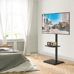 テレビスタンド ハイタイプ tvスタンド 27~60インチ対応 壁寄せ テレビ台 VESA/横100～400 ㎜/縦100～400 ㎜ 木製台座 耐荷重40 kg 高さ調整可能 左右回転35° 家用 会社用 ブラックの画像