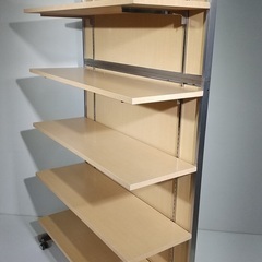 オープンシェルフ・５段棚・キャスター付き・木目棚・収納棚・0９の画像