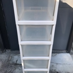 プラ製5段収納ケース　キャスター付きの画像