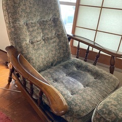 カリモク　チェア　オットマン　ジャンク品の画像