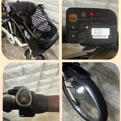 🌸美品🌈大容量8🌸室内保管🌼パナソニック ⚪️ギュット　🌸子供乗せ電動自転車ホワイト18の画像