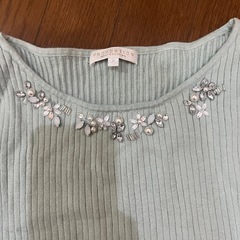 プロポーション　ニット　M　ビジュー付きの画像